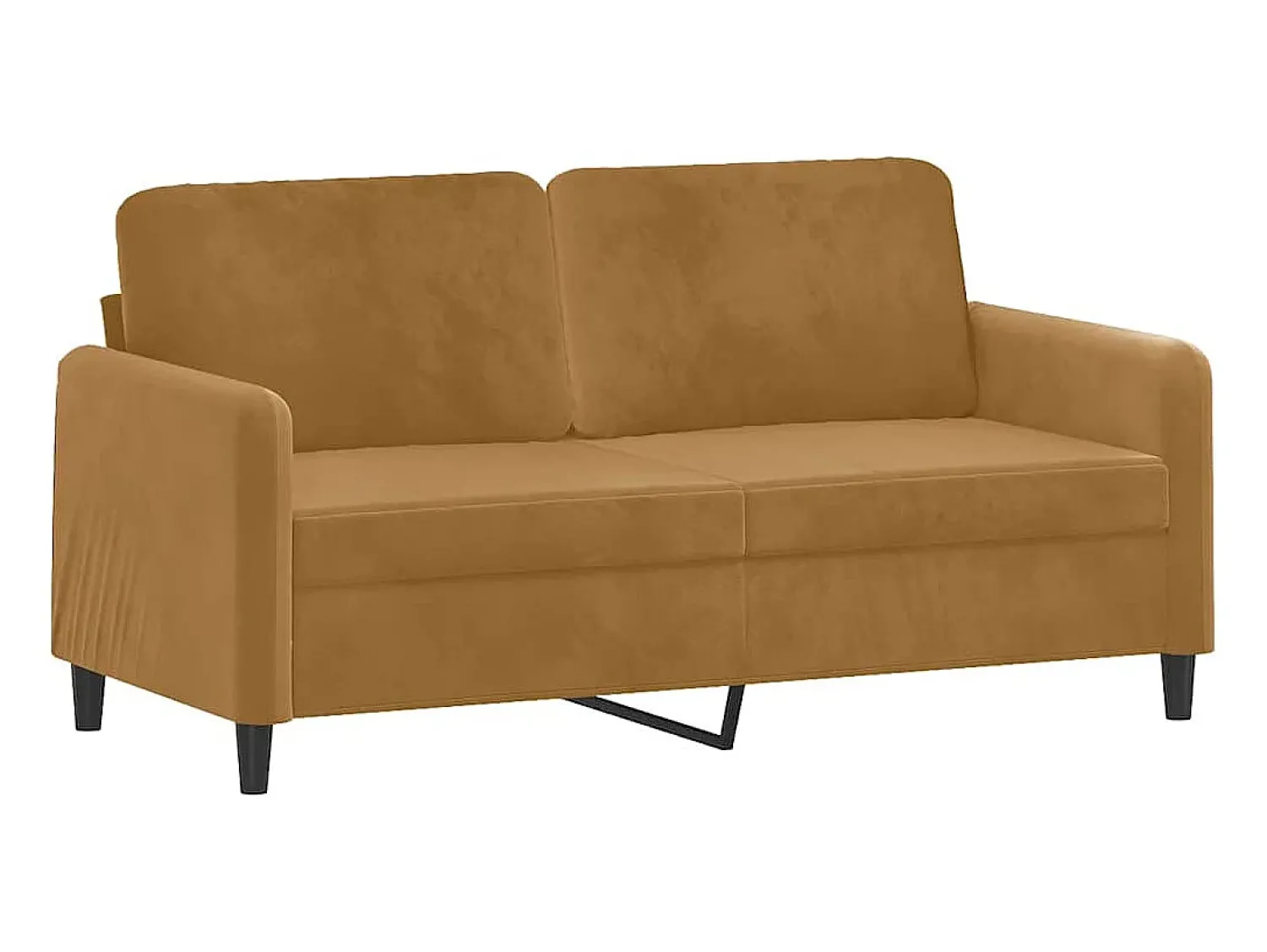 Sofá|vidaxl Sofá de 2 lugares veludo 140 cm Castanho