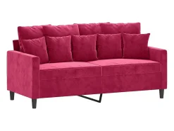 Sofá*vidaxl Sofá de 2 lugares veludo 140 cm tinto Vermelho