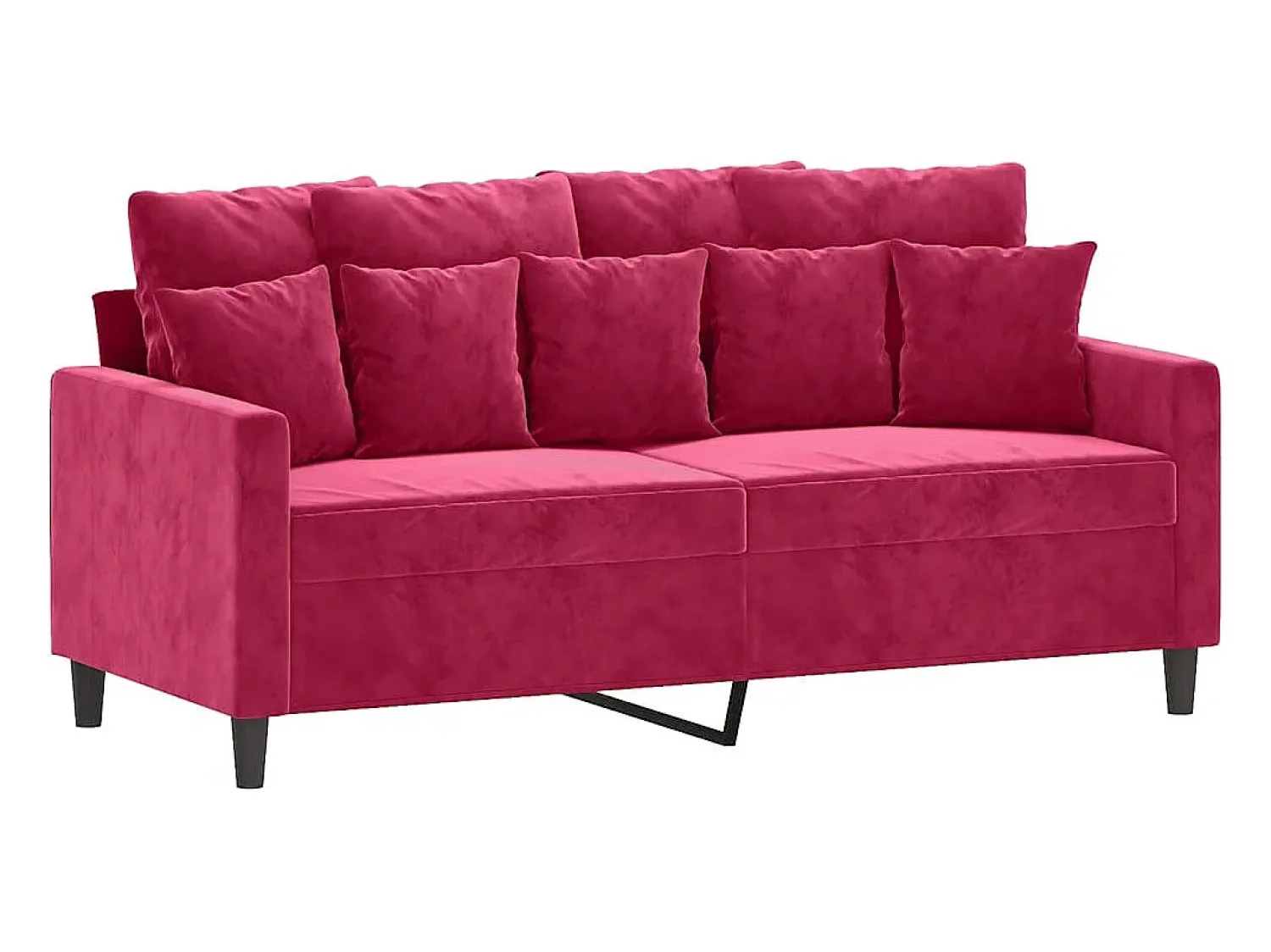Sofá*vidaxl Sofá de 2 lugares veludo 140 cm tinto Vermelho