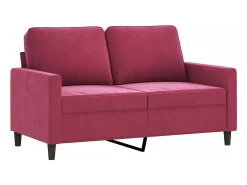 Sofá de 2 lugares veludo 120 cm tinto PT543164 Vermelho