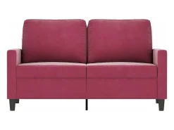 Sofá de 2 lugares veludo 120 cm tinto PT543164 Vermelho