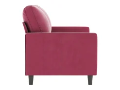 Sofá de 2 lugares veludo 120 cm tinto PT543164 Vermelho
