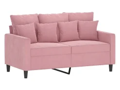 Sofá| Sofá de 2 lugares veludo 120 cm PT324534 Rosa