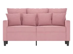 Sofá| Sofá de 2 lugares veludo 120 cm PT324534 Rosa