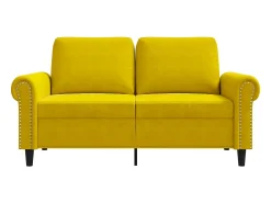 Sofá| Sofá de 2 lugares veludo 120 cm PT400985 Amarelo