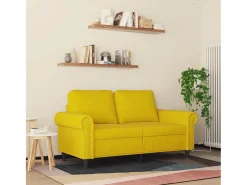 Sofá| Sofá de 2 lugares veludo 120 cm PT400985 Amarelo