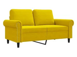 Sofá| Sofá de 2 lugares veludo 120 cm PT400985 Amarelo