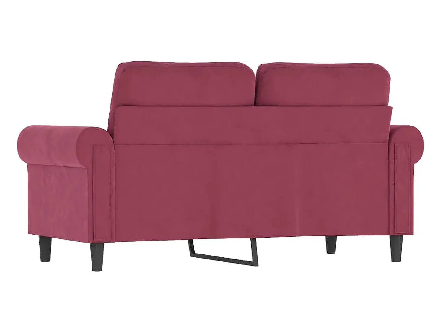Outlet Sofá de 2 lugares veludo 120 cm tinto PT771260 Vermelho