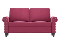 Outlet Sofá de 2 lugares veludo 120 cm tinto PT771260 Vermelho