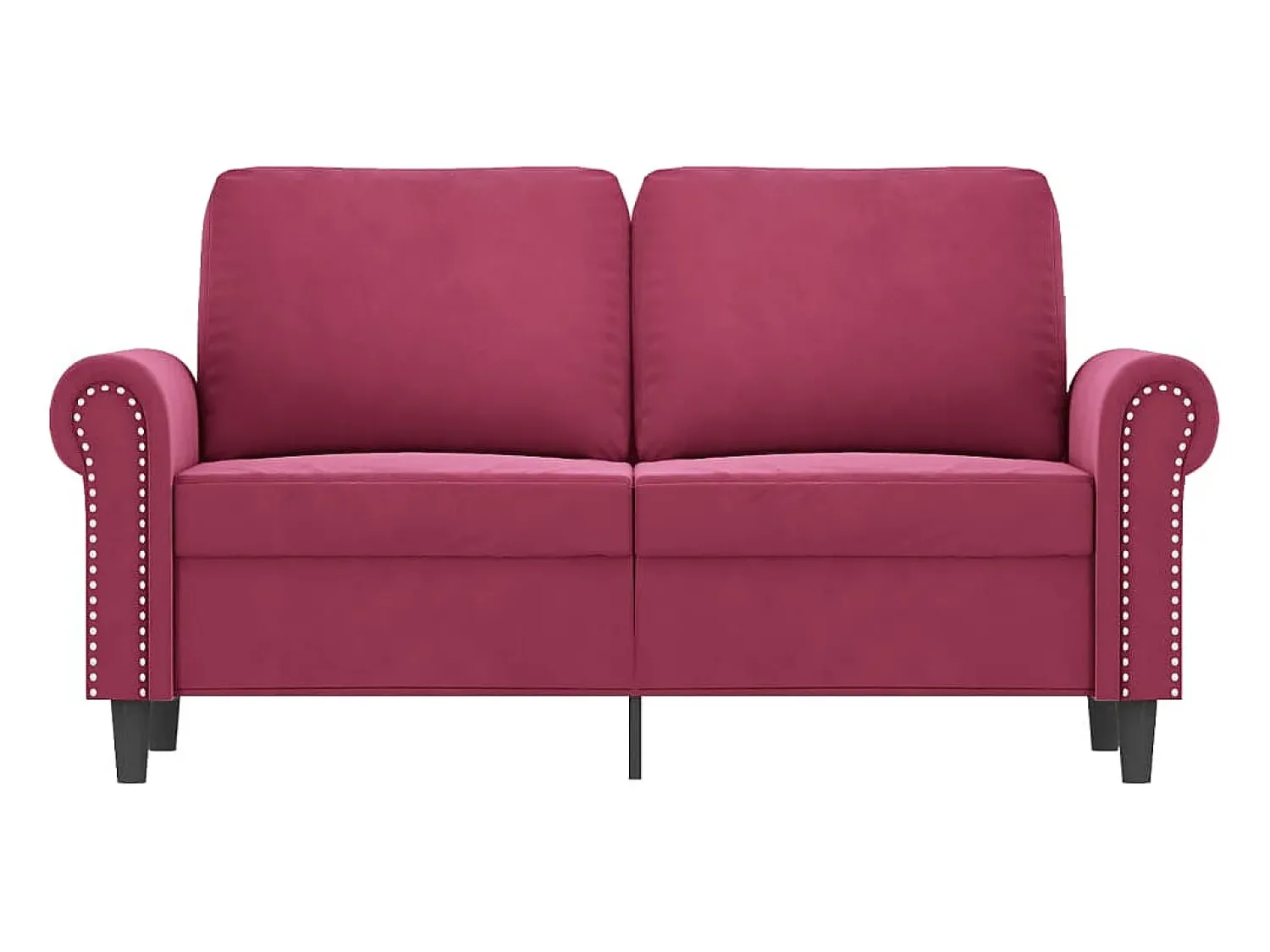 Outlet Sofá de 2 lugares veludo 120 cm tinto PT771260 Vermelho