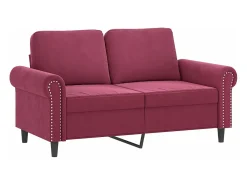 Outlet Sofá de 2 lugares veludo 120 cm tinto PT771260 Vermelho