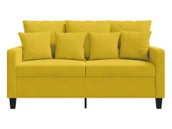 Clearance vidaxl Sofá de 2 lugares veludo 120 cm Amarelo
