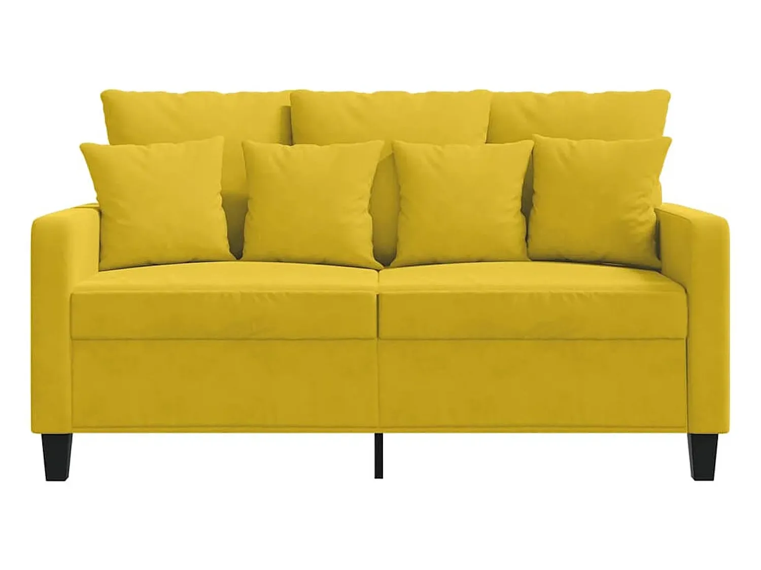 Clearance vidaxl Sofá de 2 lugares veludo 120 cm Amarelo
