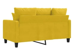 Clearance vidaxl Sofá de 2 lugares veludo 120 cm Amarelo