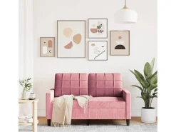 Sofá| Sofá de 2 lugares veludo 120 cm PT914652 Rosa