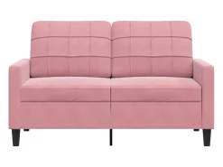 Sofá| Sofá de 2 lugares veludo 120 cm PT914652 Rosa
