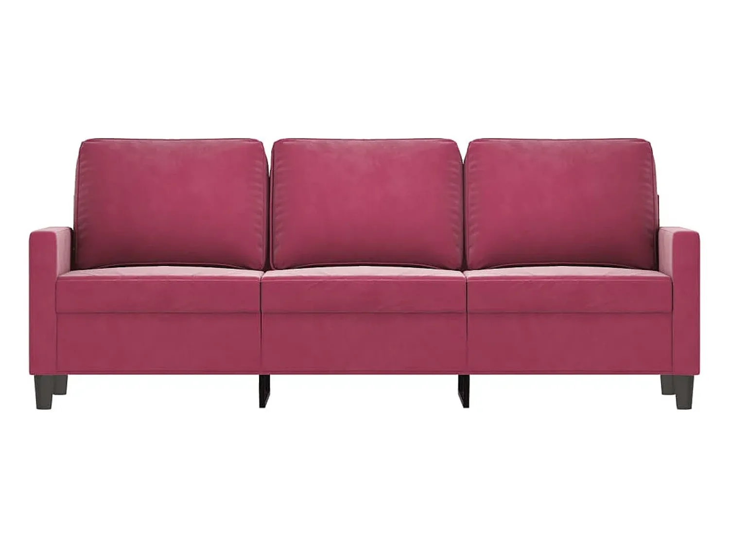 Best Sofá de 3 lugares veludo 180 cm tinto PT505673 Vermelho