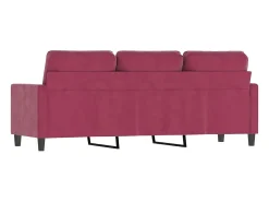 Best Sofá de 3 lugares veludo 180 cm tinto PT505673 Vermelho