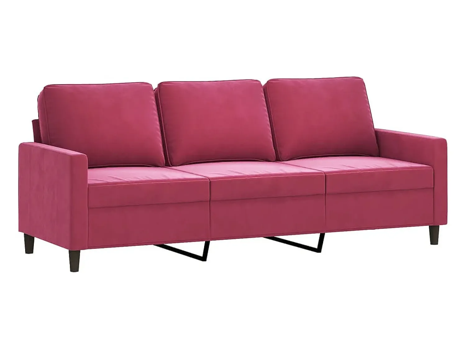 Best Sofá de 3 lugares veludo 180 cm tinto PT505673 Vermelho