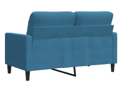 Sofá*vidaxl Sofá de 2 lugares veludo 120 cm Azul