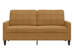 Sofá*vidaxl Sofá de 2 lugares veludo 140 cm Castanho