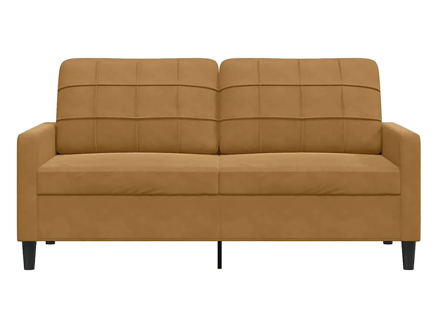 Sofá*vidaxl Sofá de 2 lugares veludo 140 cm Castanho