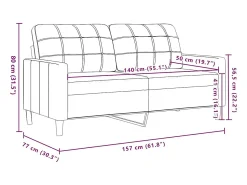 Sofá*vidaxl Sofá de 2 lugares veludo 140 cm Castanho