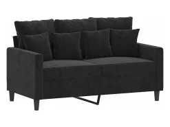 Discount Sofá de 2 lugares veludo 120 cm PT495488 Preto