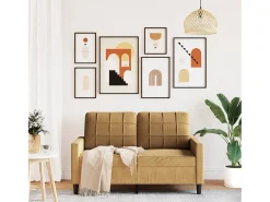 Sofá| Sofá de 2 lugares veludo 120 cm PT906686 Castanho