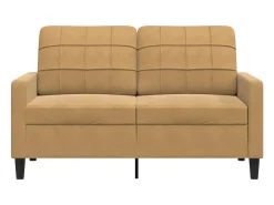 Sofá| Sofá de 2 lugares veludo 120 cm PT906686 Castanho