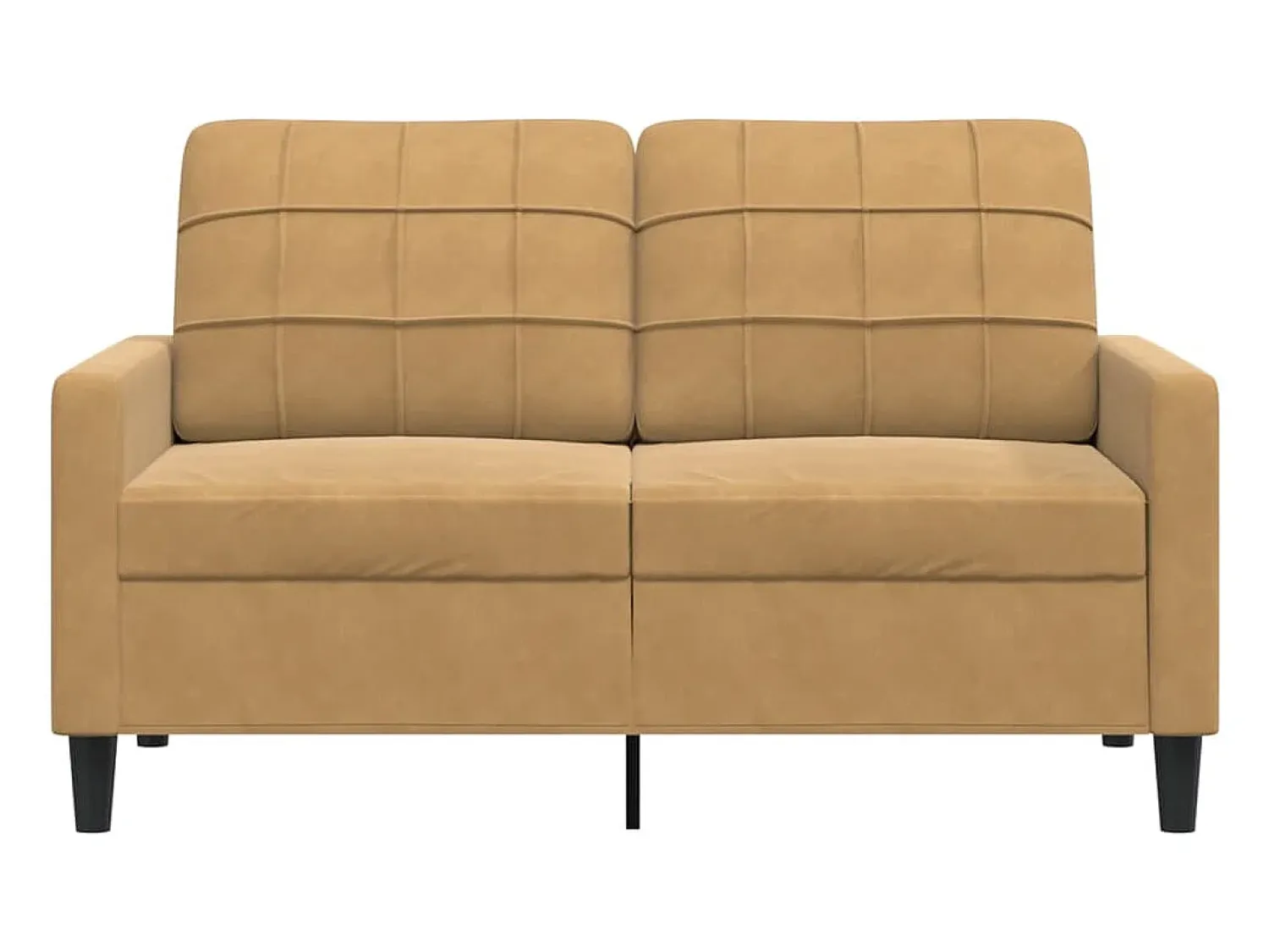 Sofá| Sofá de 2 lugares veludo 120 cm PT906686 Castanho
