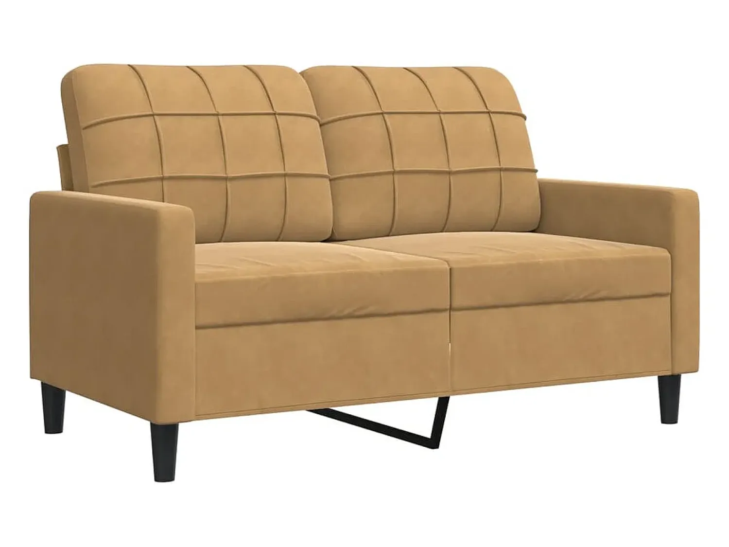 Sofá| Sofá de 2 lugares veludo 120 cm PT906686 Castanho