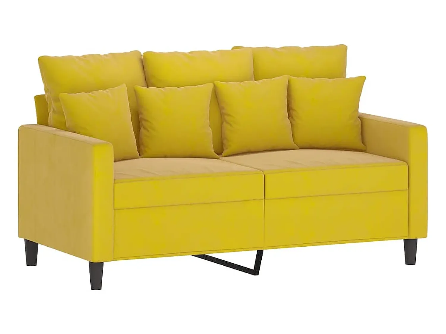 Sofá| Sofá de 2 lugares veludo 120 cm PT859382 Amarelo