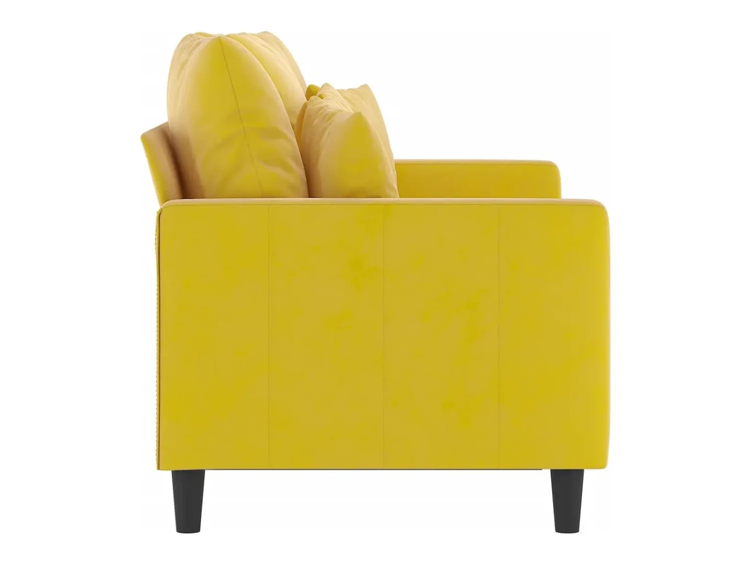 Sofá| Sofá de 2 lugares veludo 120 cm PT859382 Amarelo