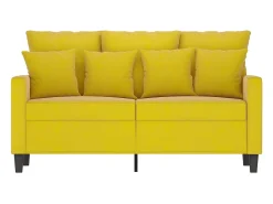 Sofá| Sofá de 2 lugares veludo 120 cm PT859382 Amarelo