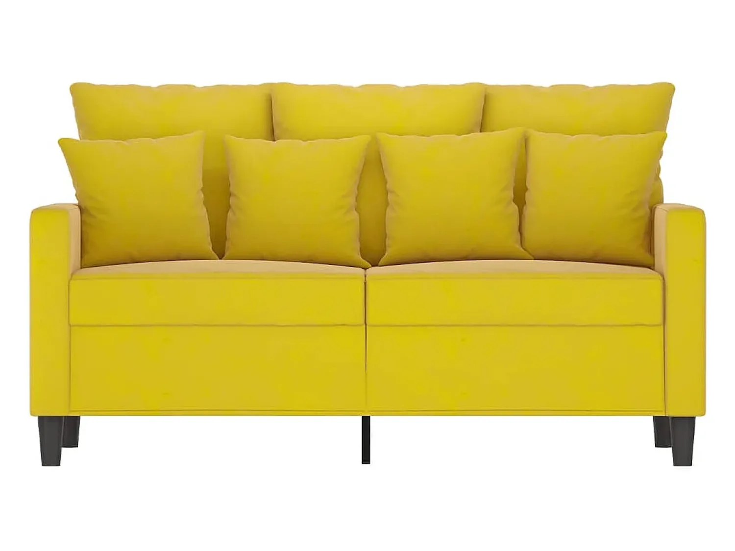 Sofá| Sofá de 2 lugares veludo 120 cm PT859382 Amarelo
