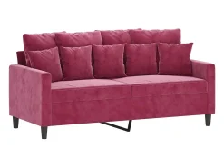 Sofá de 2 lugares veludo 140 cm tinto PT298025^ Sofá