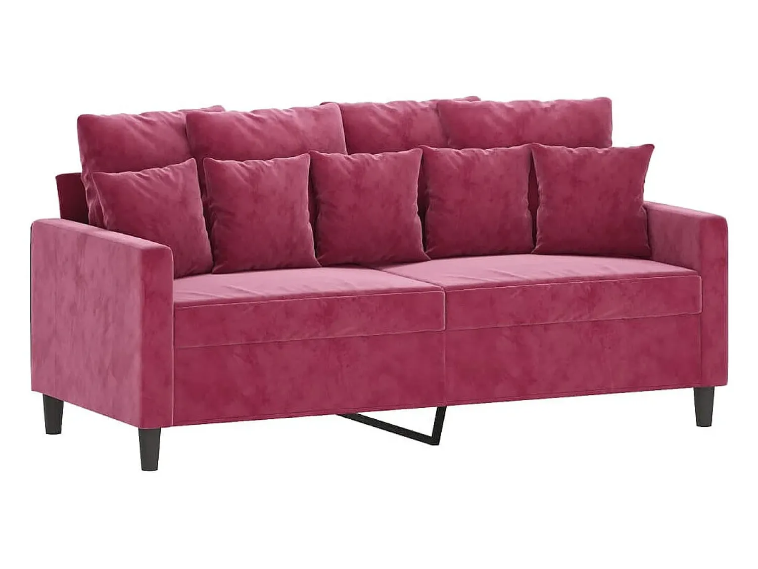 Sofá de 2 lugares veludo 140 cm tinto PT298025^ Sofá