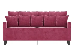 Sofá de 2 lugares veludo 140 cm tinto PT298025^ Sofá