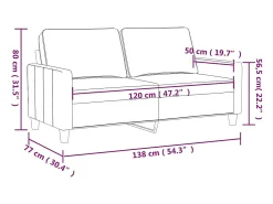 New vidaxl Sofá de 2 lugares veludo 120 cm Castanho