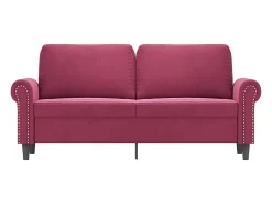 Sofá* Sofá de 2 lugares veludo 140 cm tinto PT629945 Vermelho