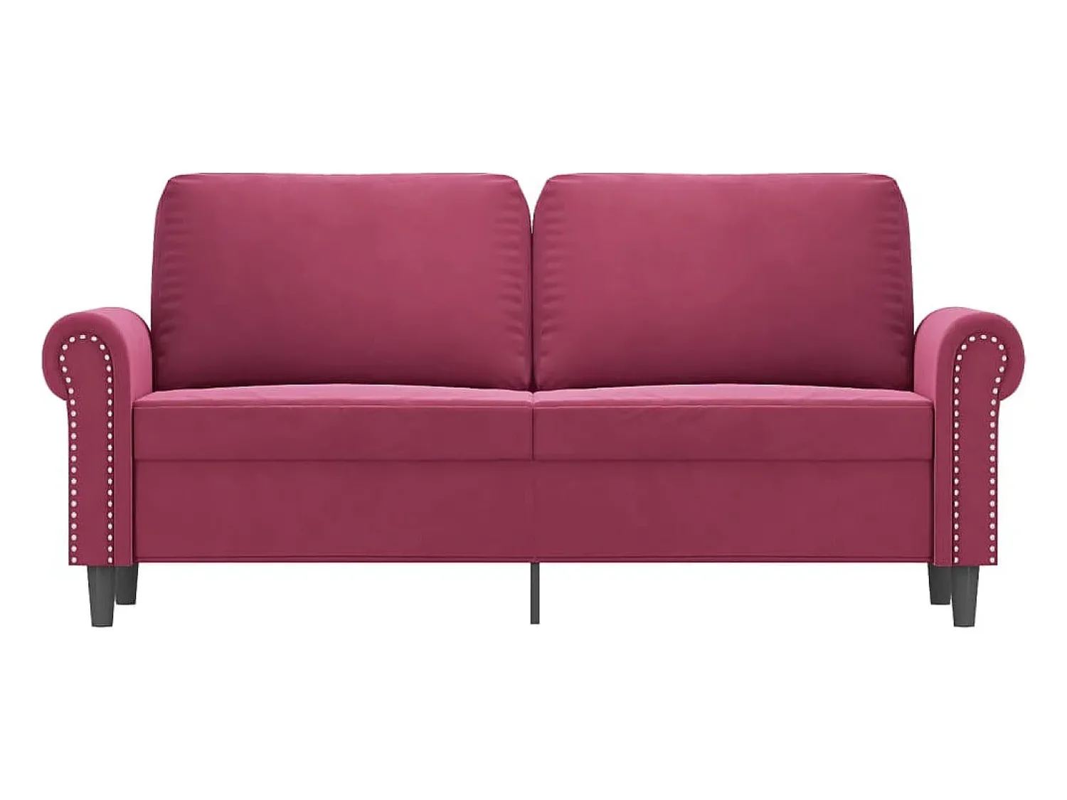 Sofá* Sofá de 2 lugares veludo 140 cm tinto PT629945 Vermelho