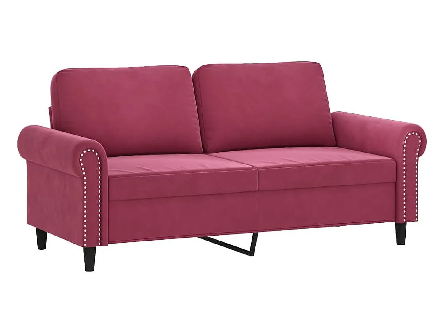 Sofá* Sofá de 2 lugares veludo 140 cm tinto PT629945 Vermelho