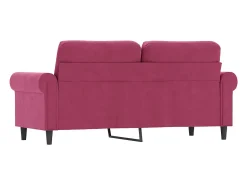 Sofá* Sofá de 2 lugares veludo 140 cm tinto PT629945 Vermelho
