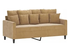 Hot Sofá de 2 lugares veludo 140 cm PT347112 Castanho