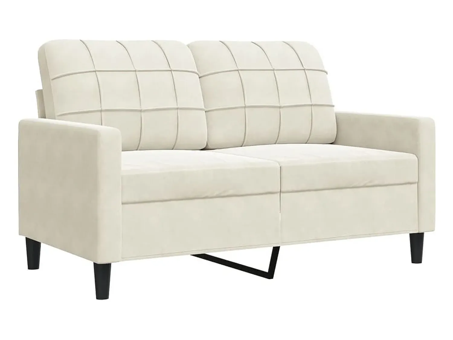 Sofá* Sofá de 2 lugares veludo 120 cm cor PT508565 Creme