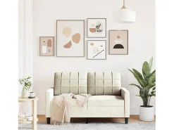 Sofá* Sofá de 2 lugares veludo 120 cm cor PT508565 Creme