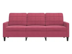 Sofá* Sofá de 3 lugares veludo 180 cm tinto PT656605 Vermelho