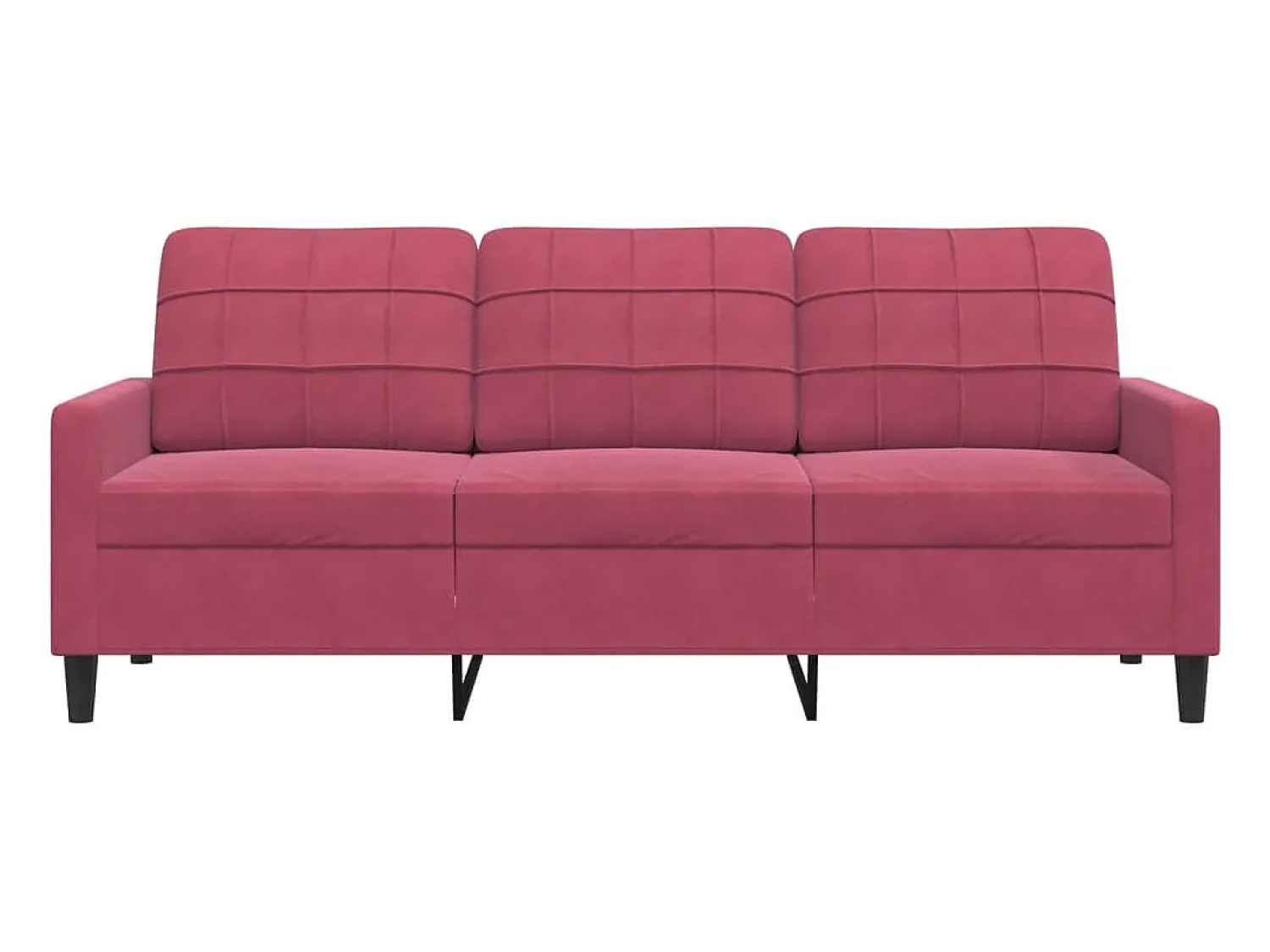 Sofá* Sofá de 3 lugares veludo 180 cm tinto PT656605 Vermelho