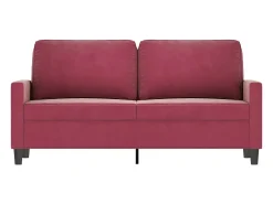 Outlet Sofá de 2 lugares veludo 140 cm tinto PT202348 Vermelho